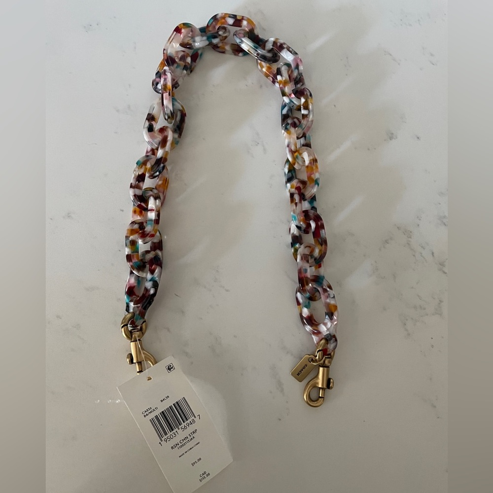 Coach Short Chain Strap With Recycled Resin NWT